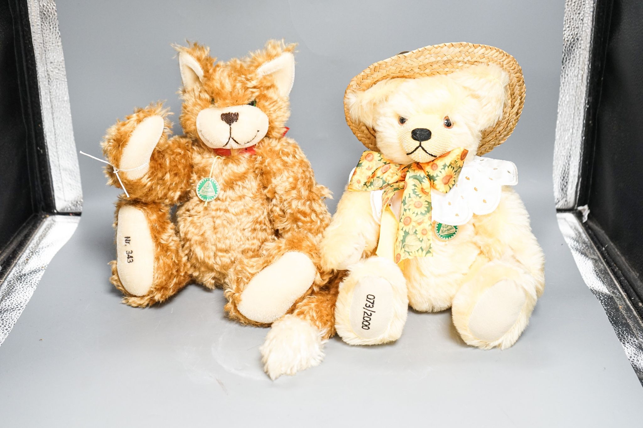 A Herman Schnurr Cat and Herman Limited edition Sunshine Bear both with certificates